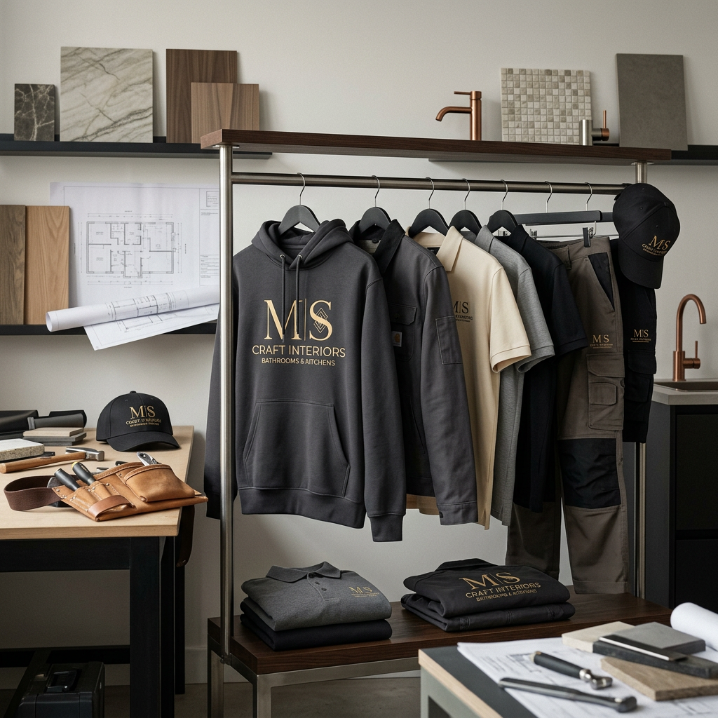 MS Craft logo and branding mockup